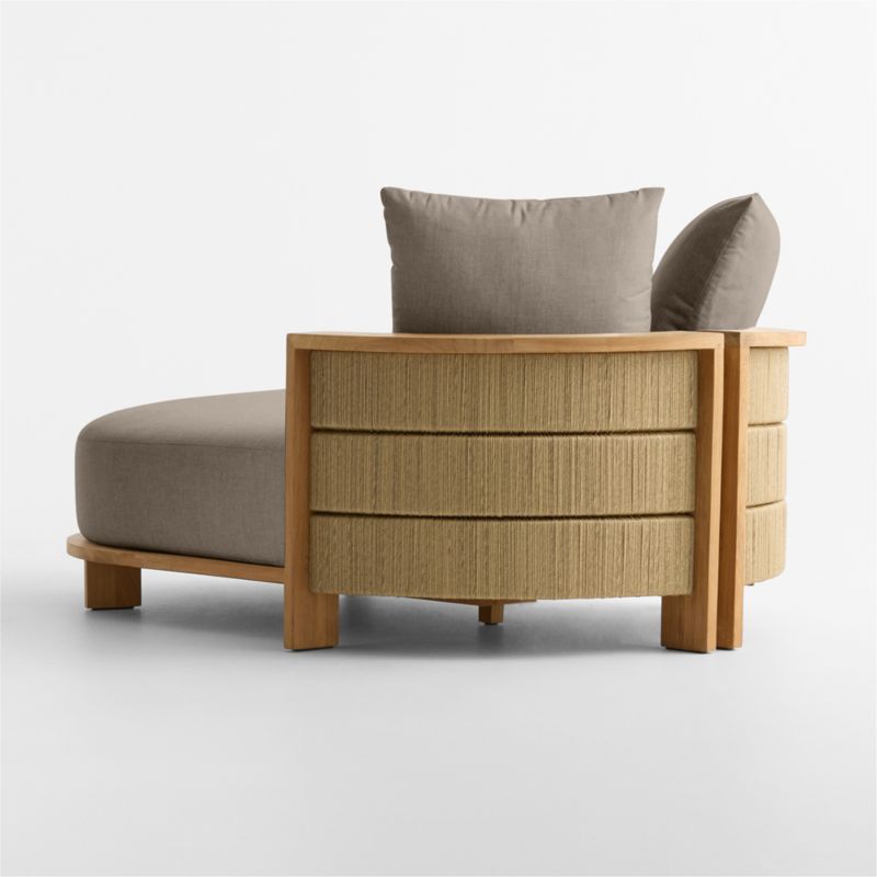 Bali 51" Natural Teak Chaise Daybed with Cast Shale Sunbrella ® Cushions