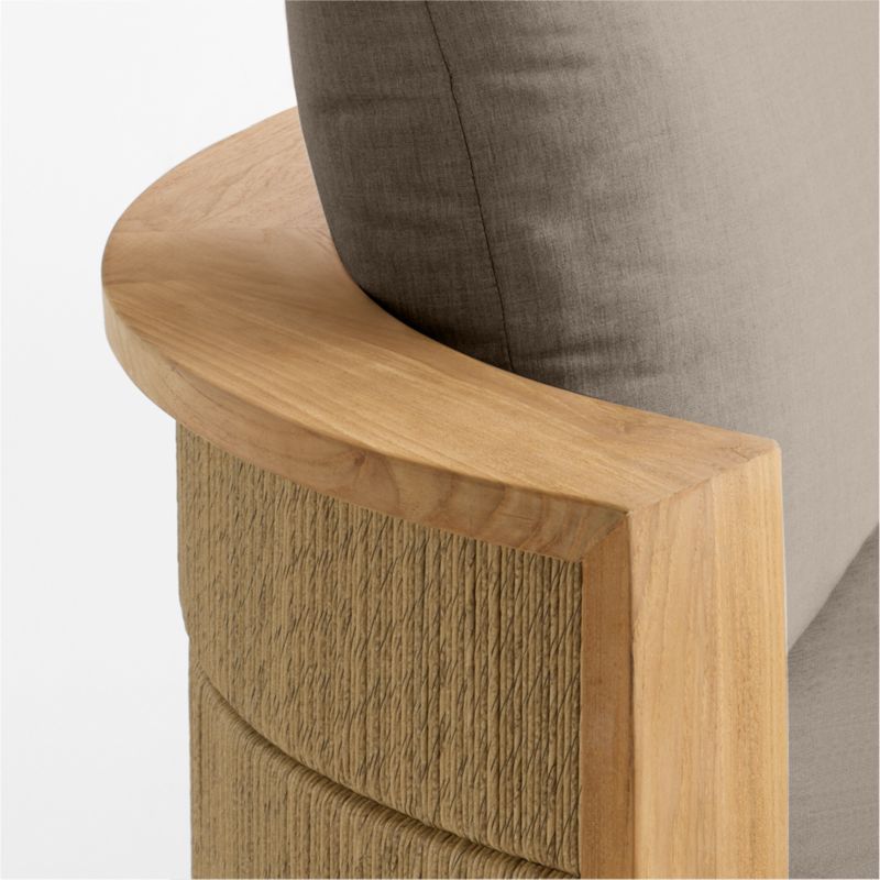 Bali 51" Natural Teak Chaise Daybed with Cast Shale Sunbrella ® Cushions