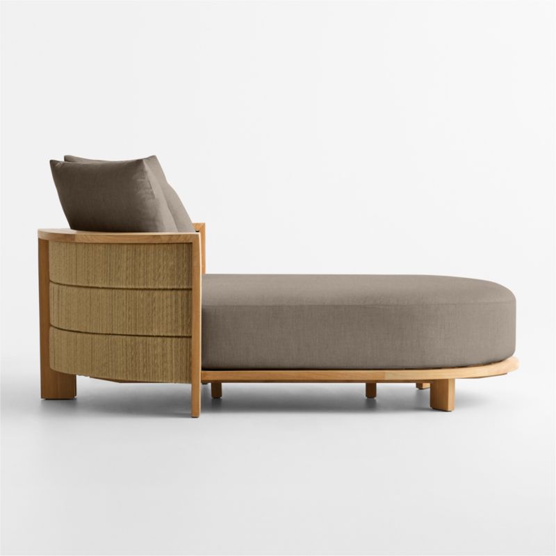 Bali 51" Natural Teak Chaise Daybed with Cast Shale Sunbrella ® Cushions