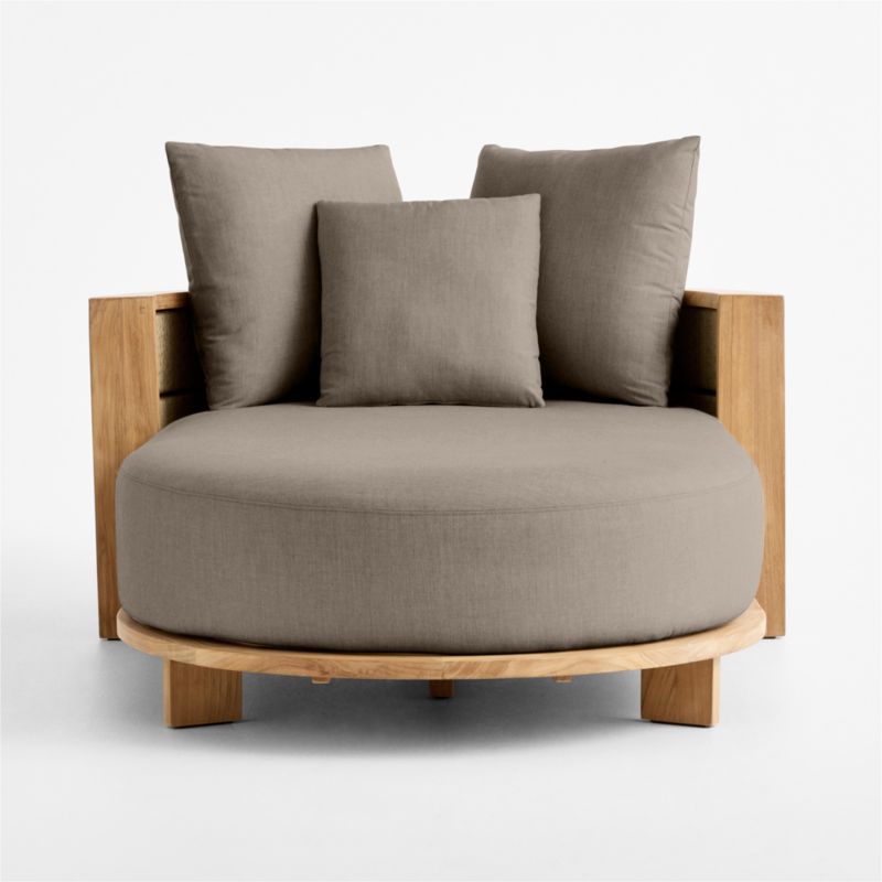 Bali 51" Natural Teak Chaise Daybed with Cast Shale Sunbrella ® Cushions