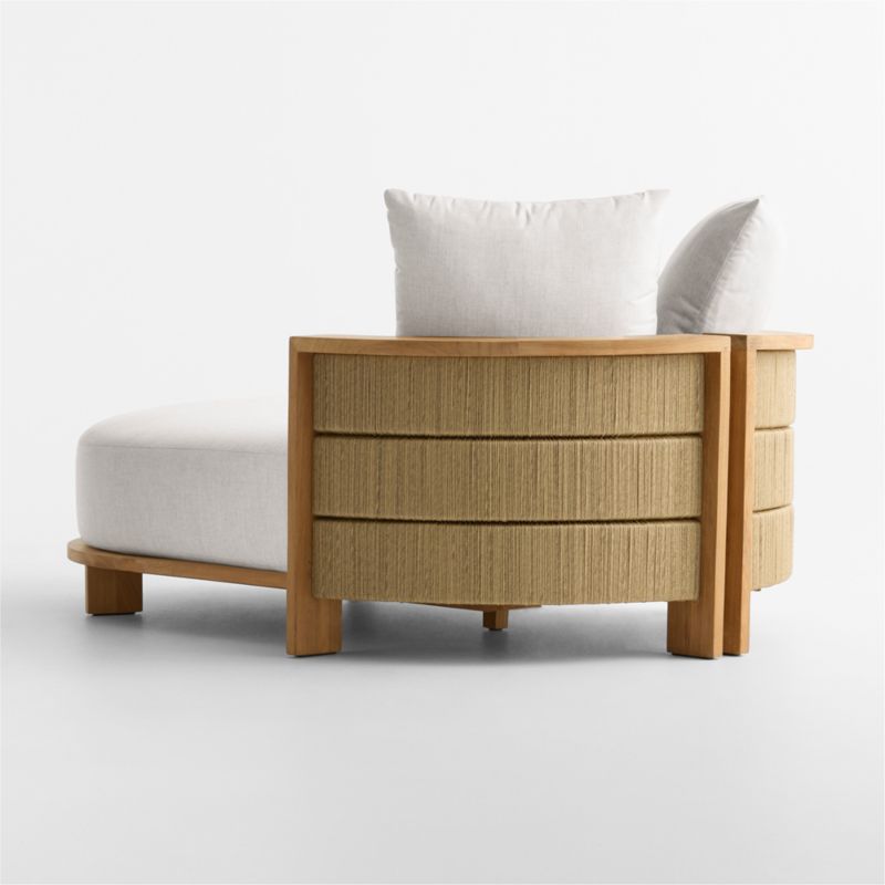 Bali 51" Natural Teak Chaise Daybed with Cast Silver Sunbrella ® Cushions