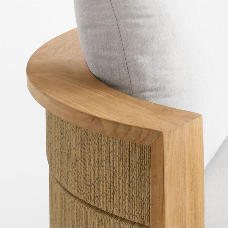 Bali 51" Natural Teak Chaise Daybed with Cast Silver Sunbrella ® Cushions