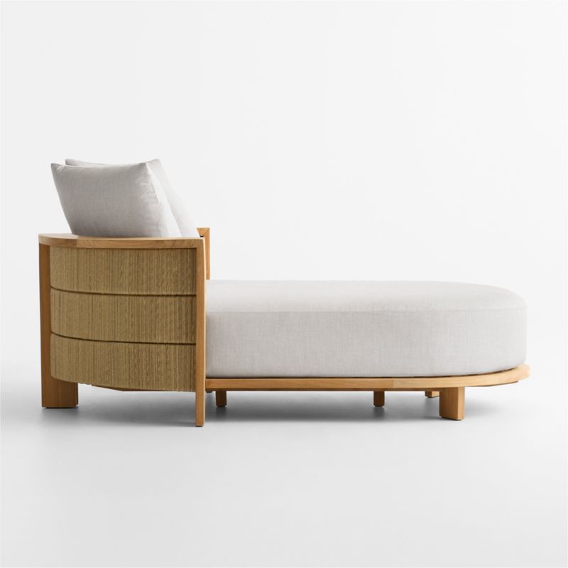 Bali 51" Natural Teak Chaise Daybed with Cast Silver Sunbrella ® Cushions