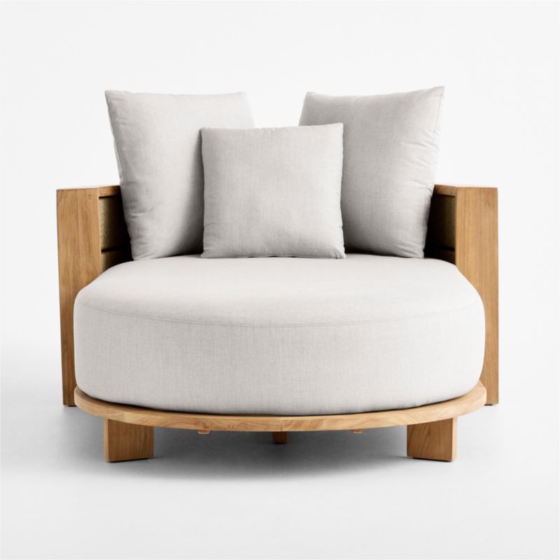 Bali 51" Natural Teak Chaise Daybed with Cast Silver Sunbrella ® Cushions