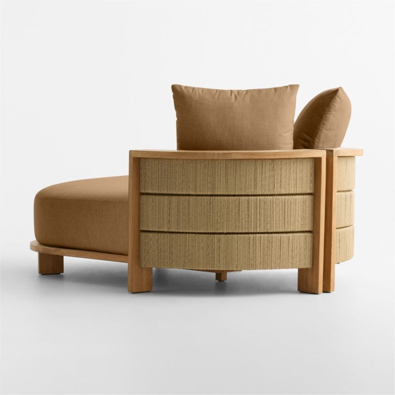 Bali 51" Natural Teak Chaise Daybed with Cast Teak Sunbrella ® Cushions