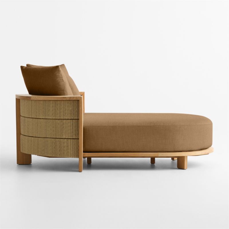 Bali 51" Natural Teak Chaise Daybed with Cast Teak Sunbrella ® Cushions
