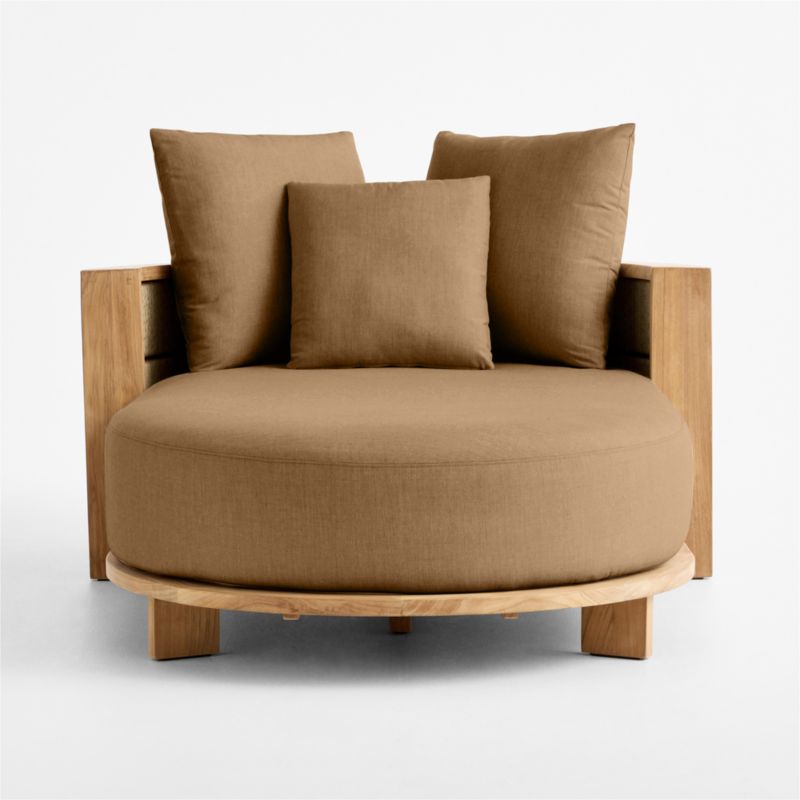 Bali 51" Natural Teak Chaise Daybed with Cast Teak Sunbrella ® Cushions