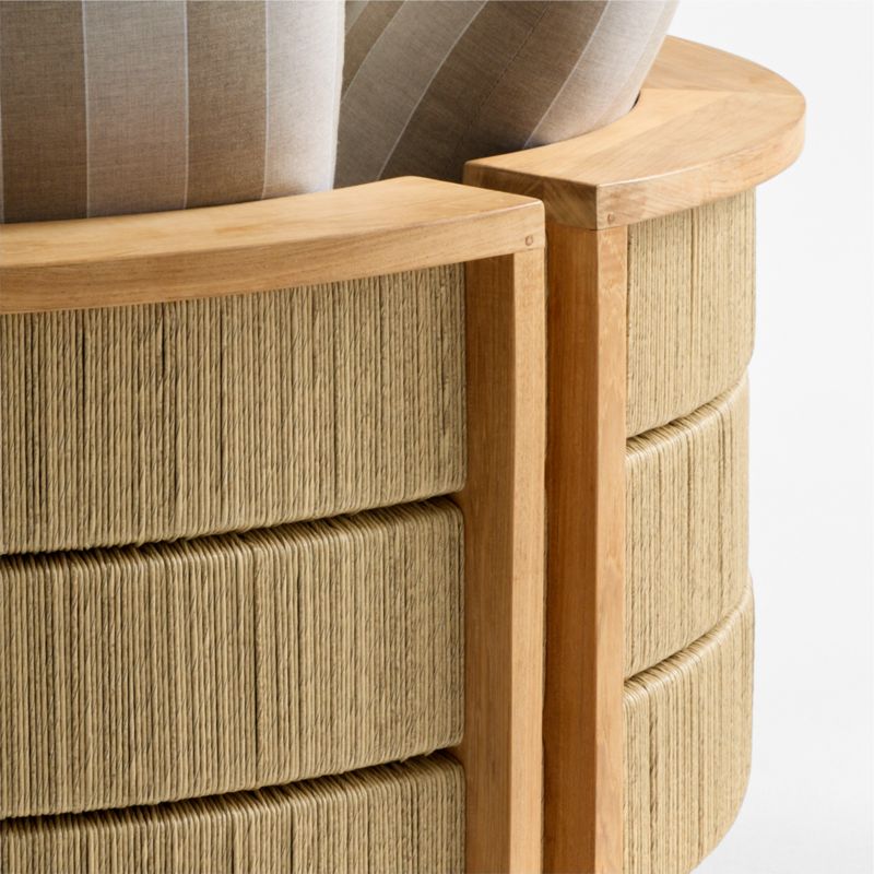 Bali 51" Natural Teak Chaise Daybed with Range Dune Stripe Sunbrella ® Cushions - image 10 of 11