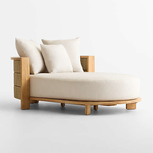 Bali 51" Natural Teak Chaise Daybed with Nova Glow Sunbrella ® Cushions