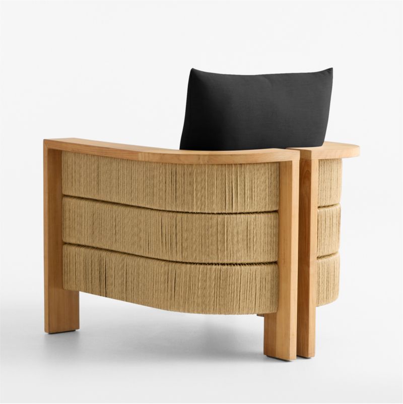 Bali Natural Teak Outdoor Lounge Chair with Canvas Black Sunbrella ® Cushions - image 9 of 11