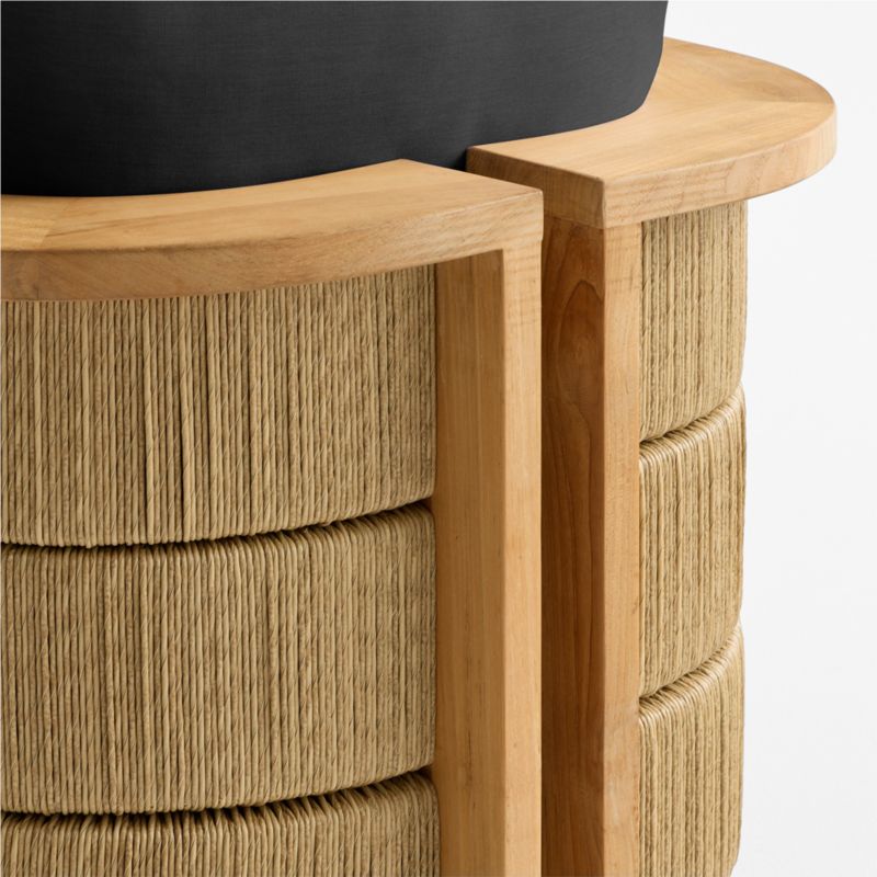 Bali Natural Teak Outdoor Lounge Chair with Canvas Black Sunbrella ® Cushions - image 10 of 11