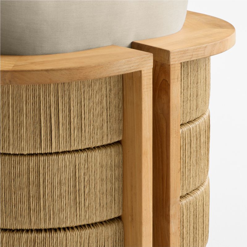 Bali Natural Teak Outdoor Lounge Chair with Canvas Flax Sunbrella ® Cushions - image 10 of 11