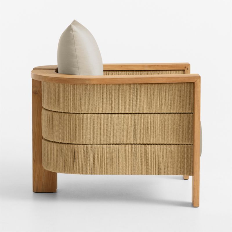 Bali Natural Teak Outdoor Lounge Chair with Canvas Flax Sunbrella ® Cushions - image 8 of 11