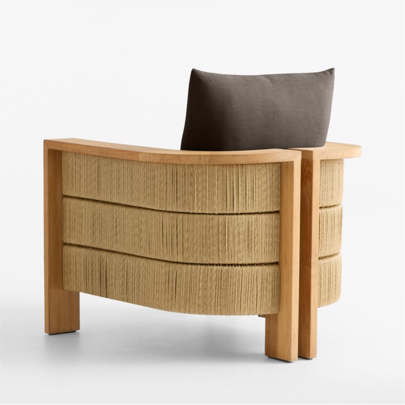 Bali Natural Teak Outdoor Lounge Chair with Canvas Java Sunbrella ® Cushions - image 10 of 12