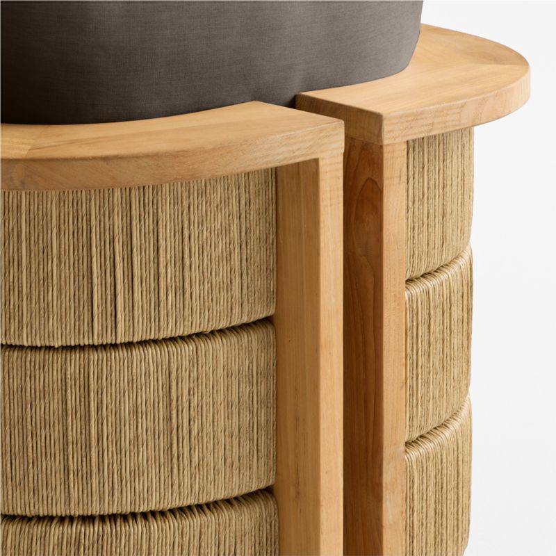 Bali Natural Teak Outdoor Lounge Chair with Canvas Java Sunbrella ® Cushions - image 11 of 12