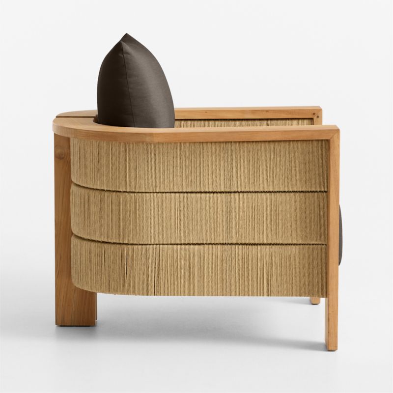 Bali Natural Teak Outdoor Lounge Chair with Canvas Java Sunbrella ® Cushions - image 9 of 12