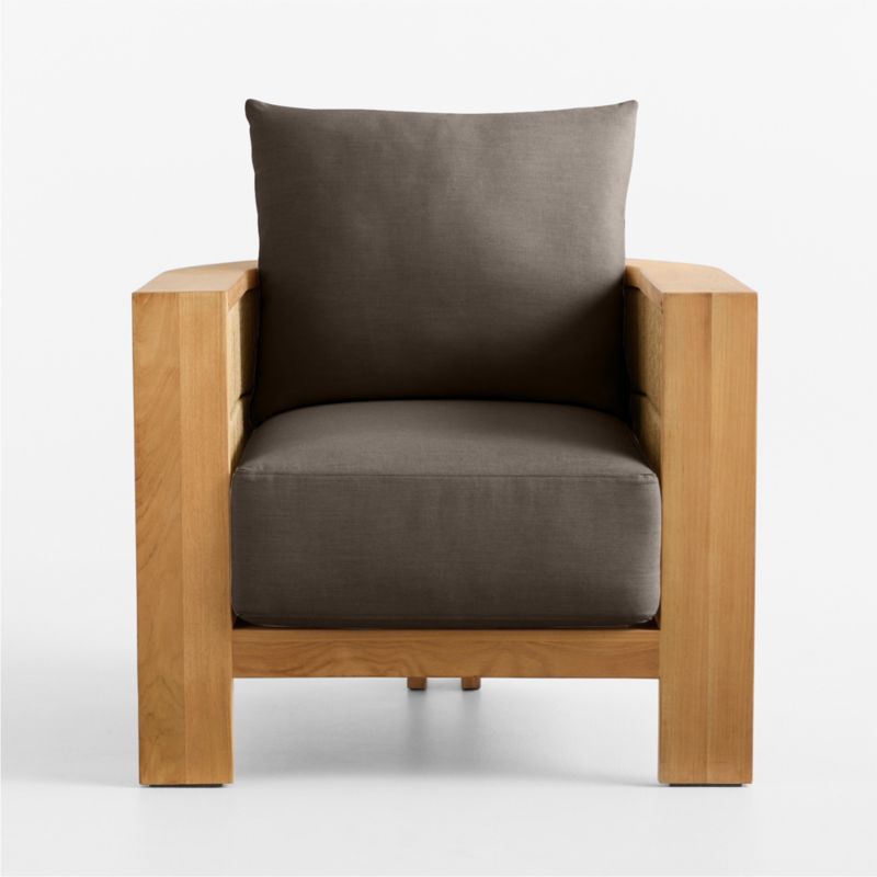 Bali Natural Teak Outdoor Lounge Chair with Canvas Java Sunbrella ® Cushions - image 8 of 12