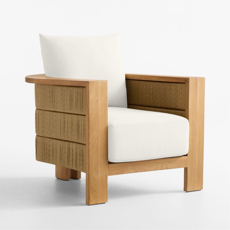 Viewing product image Bali Natural Teak Outdoor Lounge Chair with Nova Glow Sunbrella ® Cushions - image 1 of 11