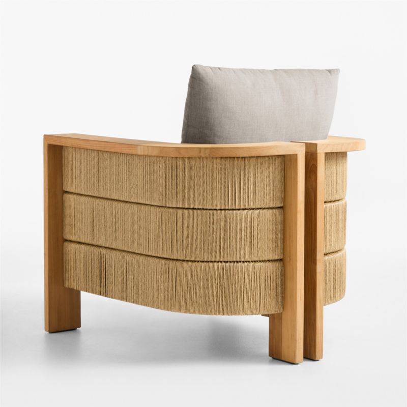 Bali Natural Teak Outdoor Lounge Chair with Cast Ash Sunbrella ® Cushions