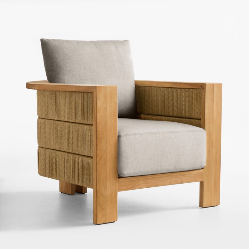 Viewing product image Bali Natural Teak Outdoor Lounge Chair with Cast Ash Sunbrella ® Cushions - image 1 of 9