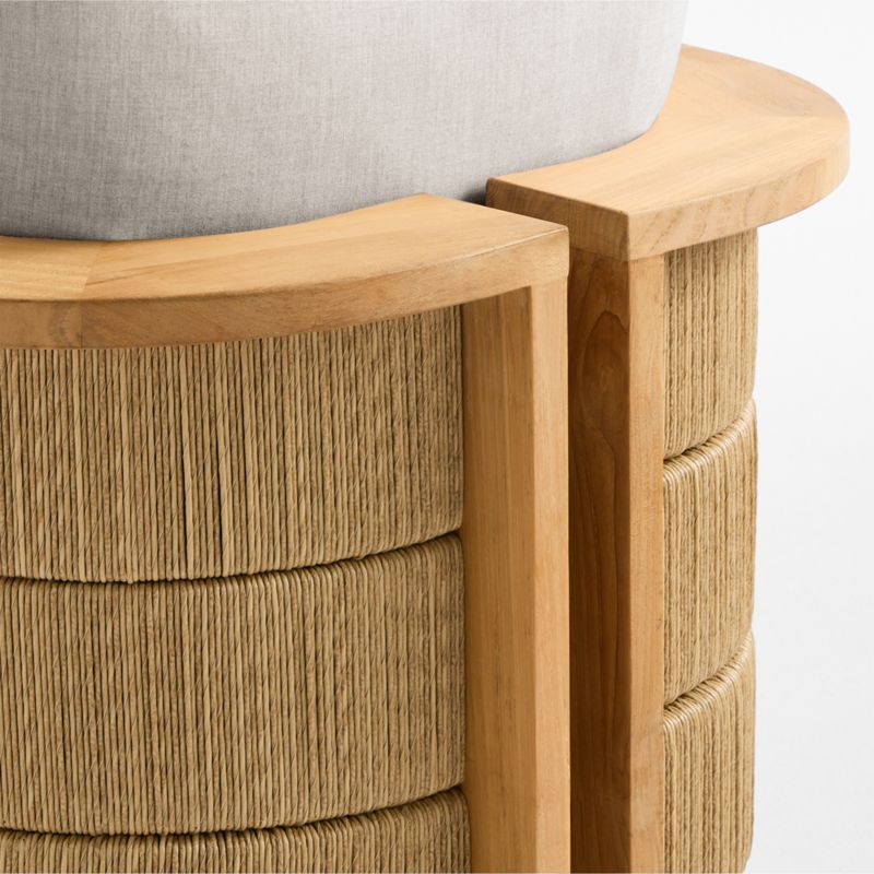 Bali Natural Teak Outdoor Lounge Chair with Cast Ash Sunbrella ® Cushions