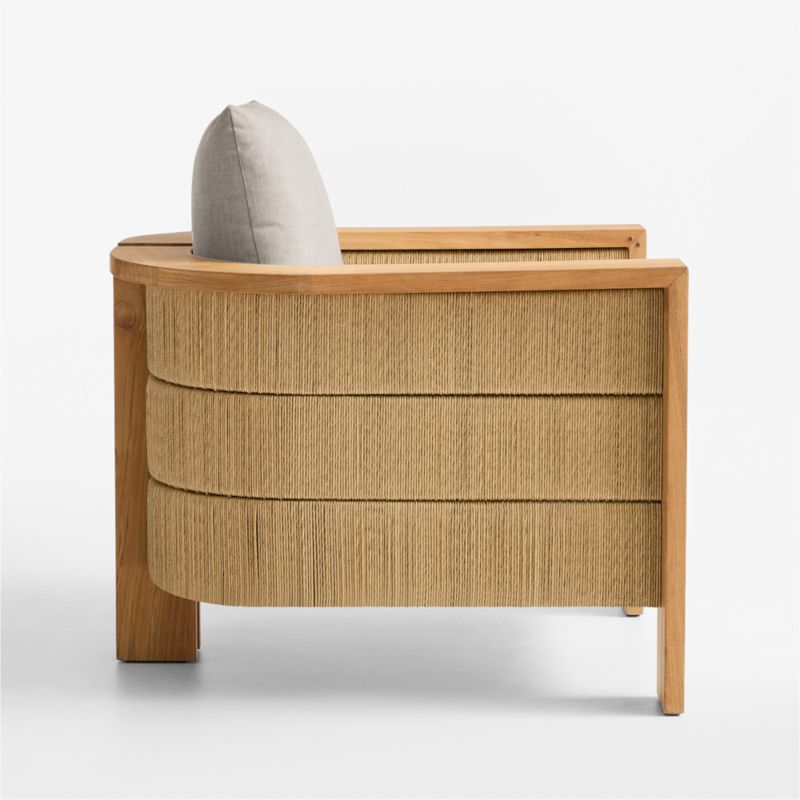 Bali Natural Teak Outdoor Lounge Chair with Cast Ash Sunbrella ® Cushions