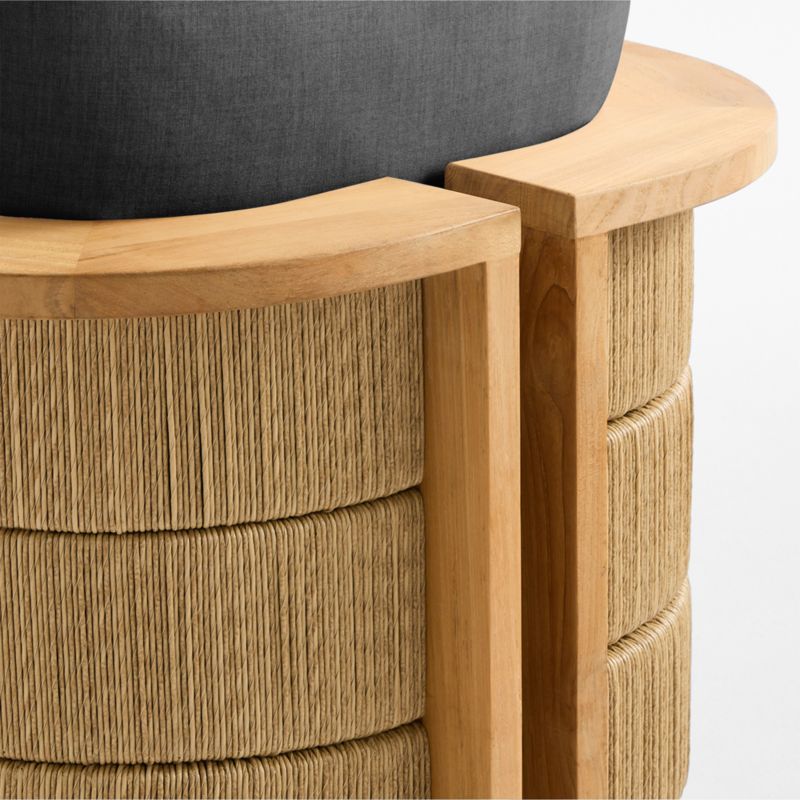 Bali Natural Teak Outdoor Lounge Chair with Cast Charcoal Sunbrella ® Cushions