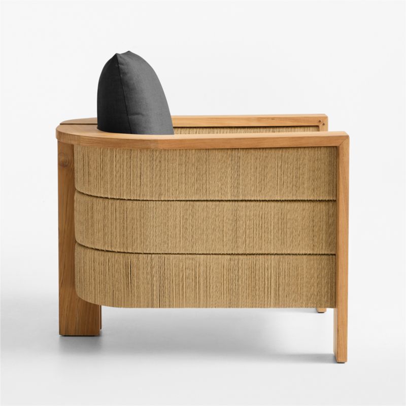 Bali Natural Teak Outdoor Lounge Chair with Cast Charcoal Sunbrella ® Cushions