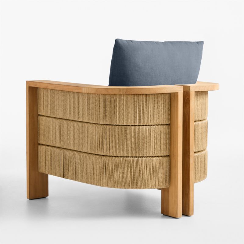 Bali Natural Teak Outdoor Lounge Chair with Cast Harbor Sunbrella ® Cushions