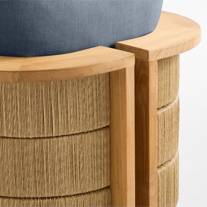 Bali Natural Teak Outdoor Lounge Chair with Cast Harbor Sunbrella ® Cushions