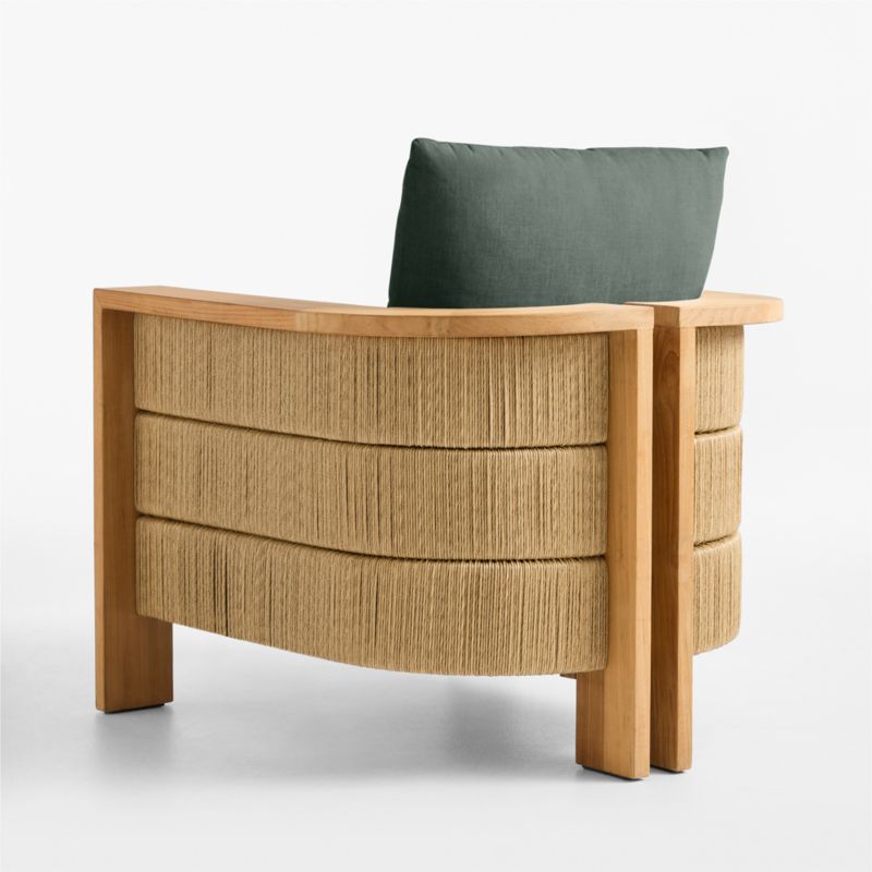 Bali Natural Teak Outdoor Lounge Chair with Cast Ivy Sunbrella ® Cushions