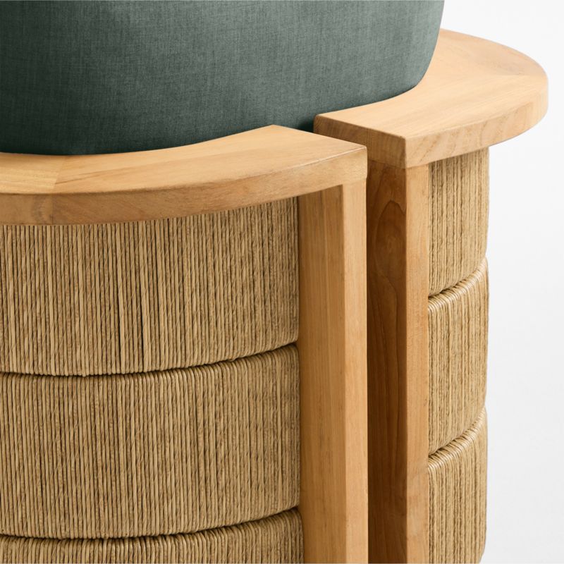 Bali Natural Teak Outdoor Lounge Chair with Cast Ivy Sunbrella ® Cushions