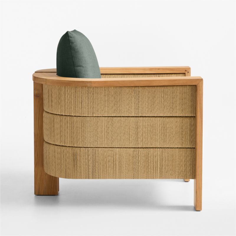 Bali Natural Teak Outdoor Lounge Chair with Cast Ivy Sunbrella ® Cushions