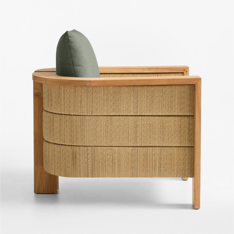 Bali Natural Teak Outdoor Lounge Chair with Cast Sage Sunbrella ® Cushions