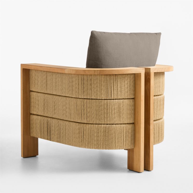 Bali Natural Teak Outdoor Lounge Chair with Cast Shale Sunbrella ® Cushions