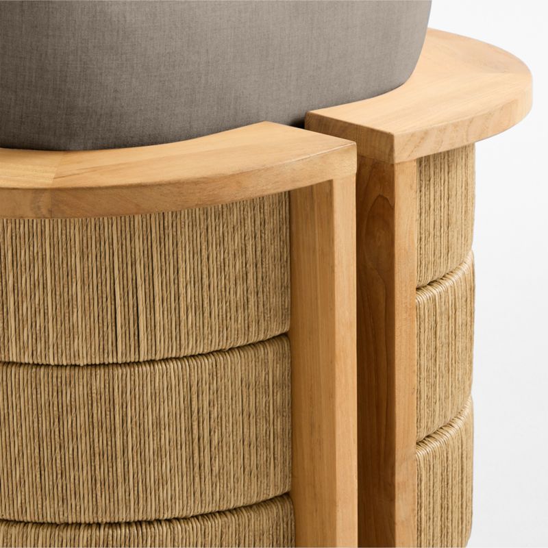 Bali Natural Teak Outdoor Lounge Chair with Cast Shale Sunbrella ® Cushions