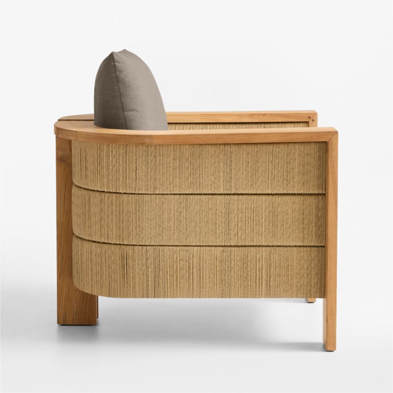 Bali Natural Teak Outdoor Lounge Chair with Cast Shale Sunbrella ® Cushions