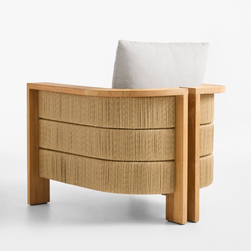 Bali Natural Teak Outdoor Lounge Chair with Cast Silver Sunbrella ® Cushions