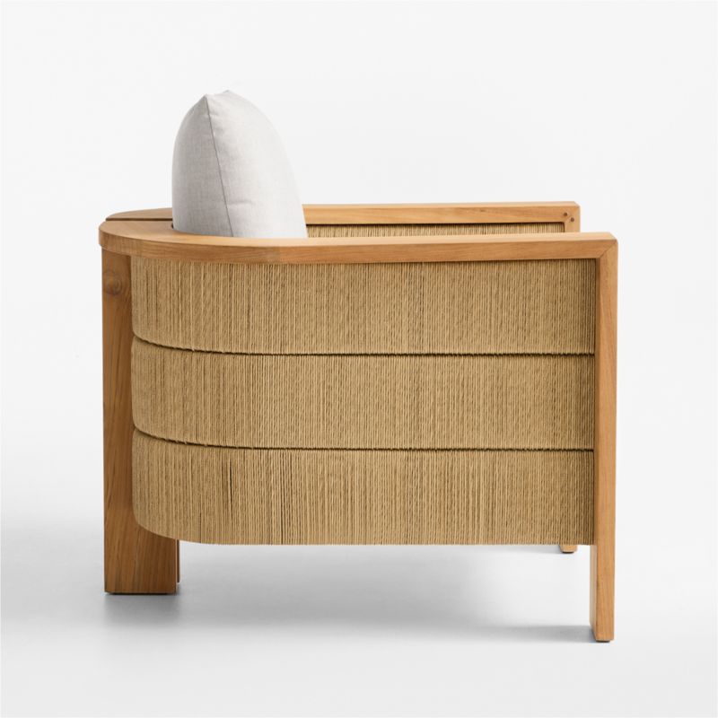 Bali Natural Teak Outdoor Lounge Chair with Cast Silver Sunbrella ® Cushions