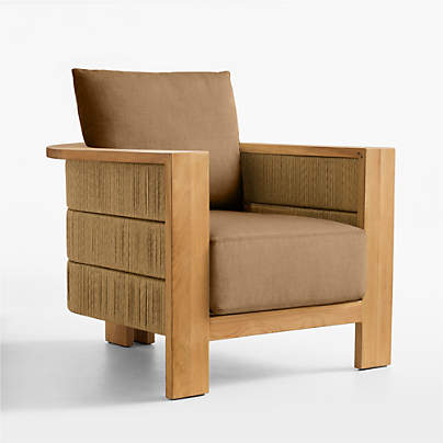 Bali Natural Teak Outdoor Lounge Chair with Cast Teak Sunbrella ® Cushions