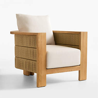 Bali Natural Teak Outdoor Lounge Chair with Nova Glow Sunbrella ® Cushions