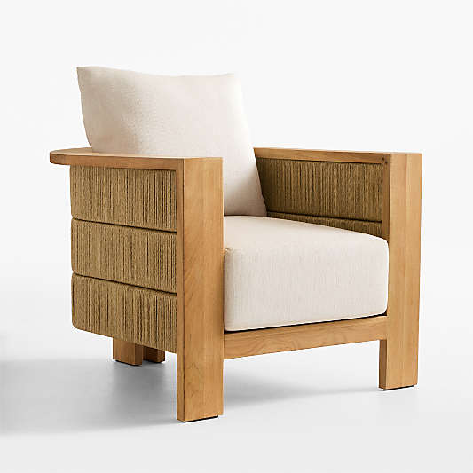 Bali Natural Teak Outdoor Lounge Chair with Nova Glow Sunbrella ® Cushions