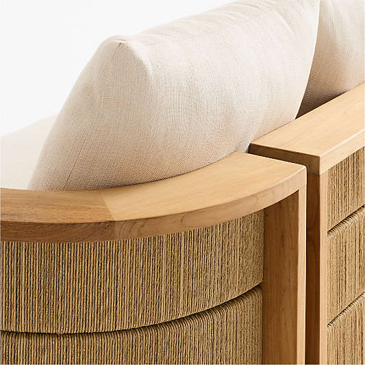 Bali 86" Natural Teak Outdoor Sofa with Nova Glow Sunbrella ® Cushions