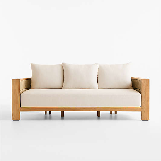 Bali 86" Natural Teak Outdoor Sofa with Nova Glow Sunbrella ® Cushions