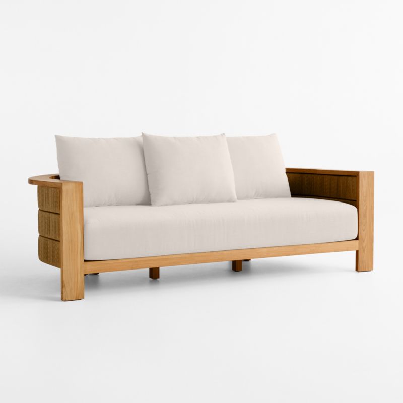 Bali 86" Natural Teak Outdoor Sofa with Canvas Canvas Sunbrella ® Cushions - image 9 of 13