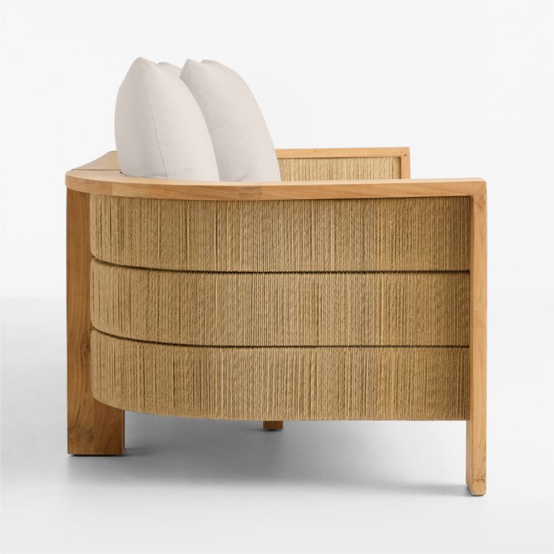 Bali 86" Natural Teak Outdoor Sofa with Canvas Canvas Sunbrella ® Cushions - image 10 of 13