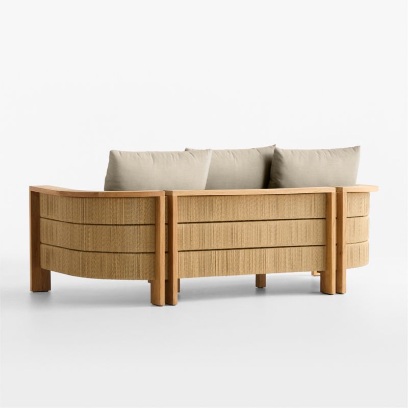 Bali 86" Natural Teak Outdoor Sofa with Canvas Flax Sunbrella ® Cushions - image 11 of 13