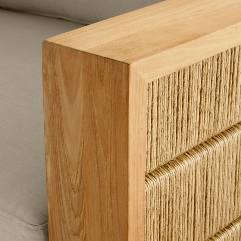 Bali 86" Natural Teak Outdoor Sofa with Canvas Flax Sunbrella ® Cushions - image 12 of 13