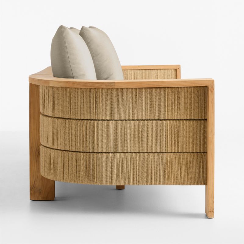 Bali 86" Natural Teak Outdoor Sofa with Canvas Flax Sunbrella ® Cushions - image 10 of 13