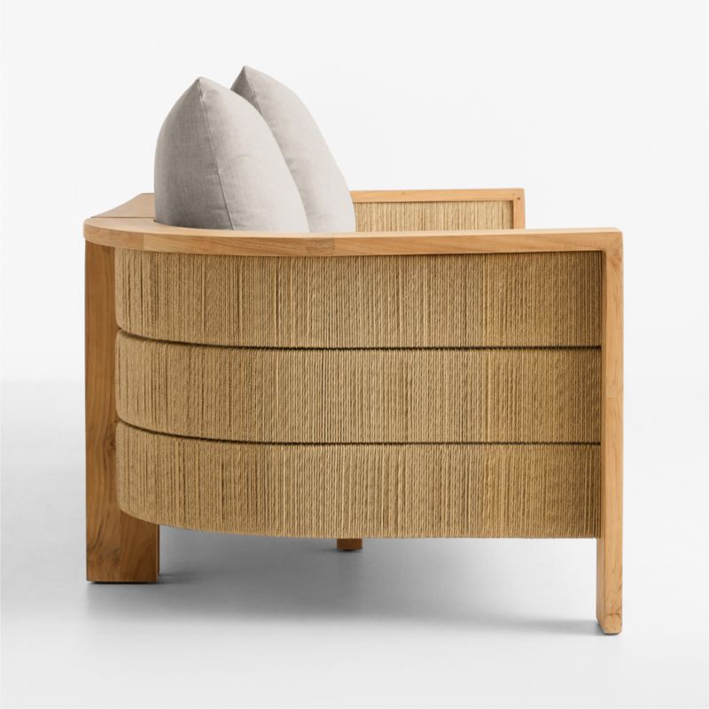 Bali 86" Natural Teak Outdoor Sofa with Cast Ash Sunbrella ® Cushions